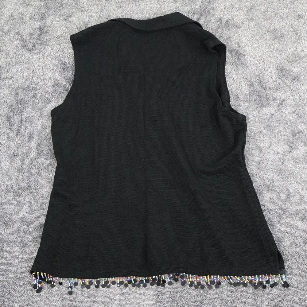 Vintage Ronni Nicole by Ouida Top & Pant Set Womens L‎ Black Beaded Embellished - Picture 4 of 16